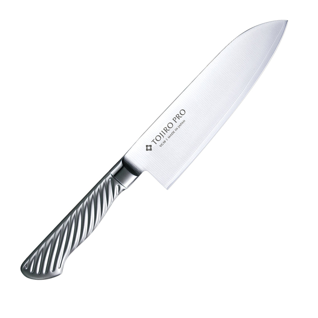 藤次郎 TOJIRO PRO 三徳 170mmの全体画像。型番：F-895。燕三条製包丁。